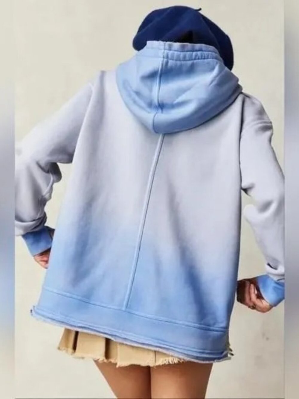 Free People We The Free Zuma Hoodie Chambray Sky Oversized Small blue lilac - Picture 3 of 6